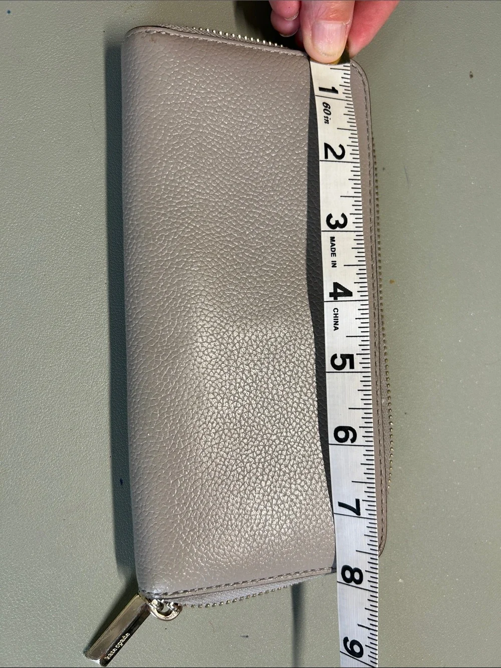 Leather Zipper Wallet Case - Gray